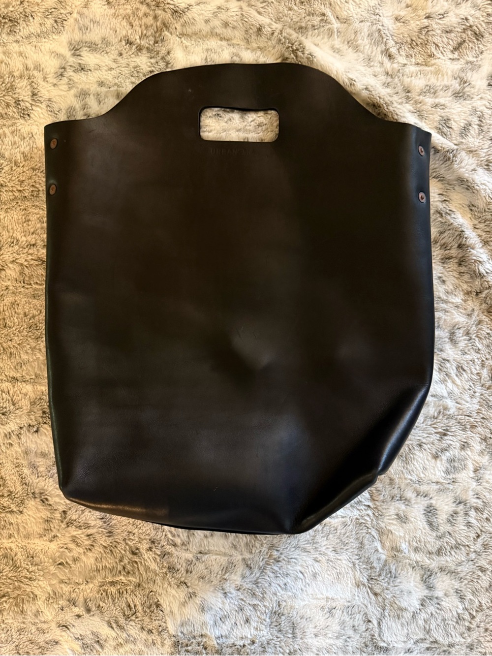 XL Black Leather Tote